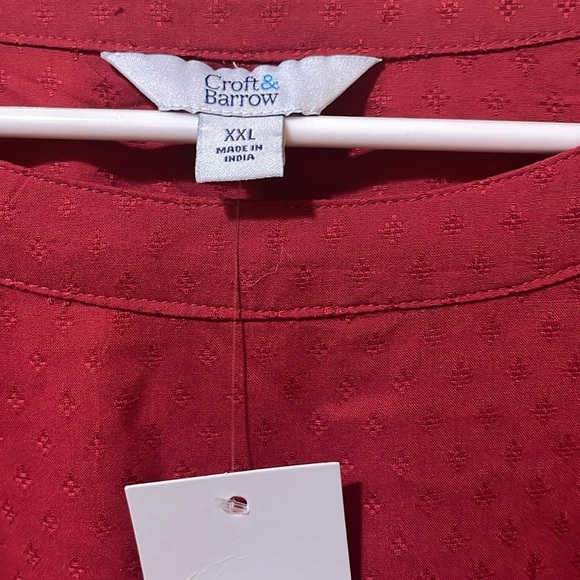 Women’s New Croft and Barrow Red Midi Dress Long Sleeve Smocked Waist An… - Picture 4 of 6